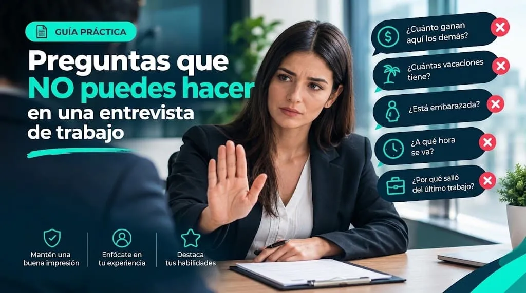 Preguntas que NO puedes hacer en una entrevista de trabajo
