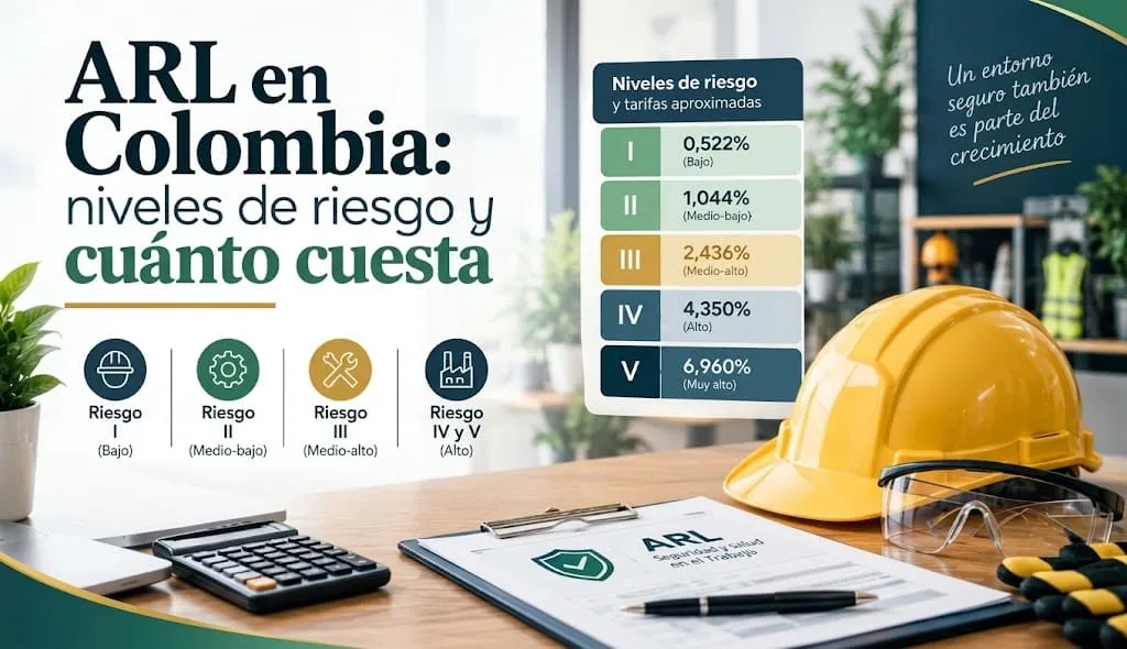 ARL en Colombia: niveles de riesgo y cuánto cuesta