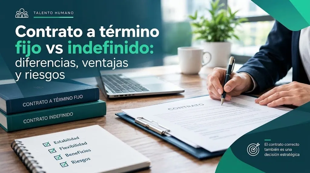 Contrato a término fijo vs indefinido: diferencias, ventajas y riesgos