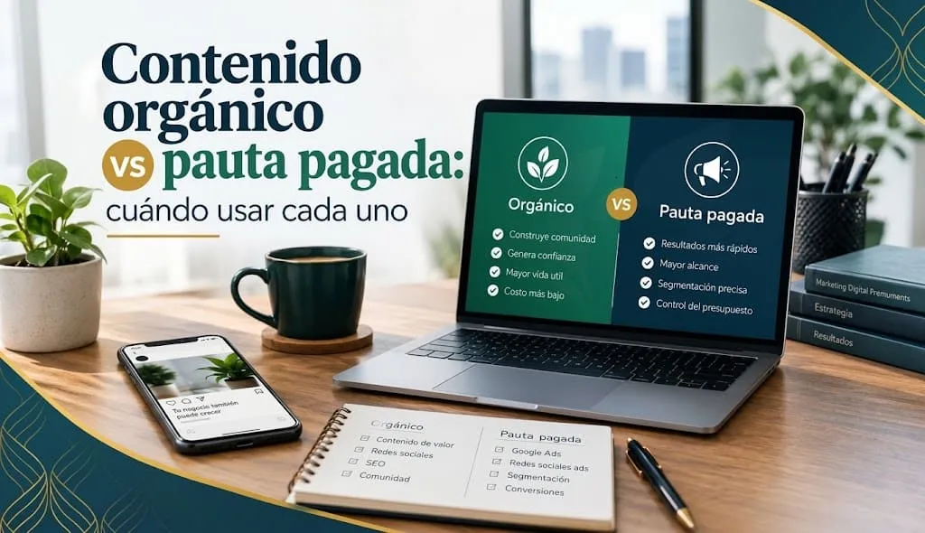 Contenido orgánico vs pauta pagada: cuándo usar cada uno